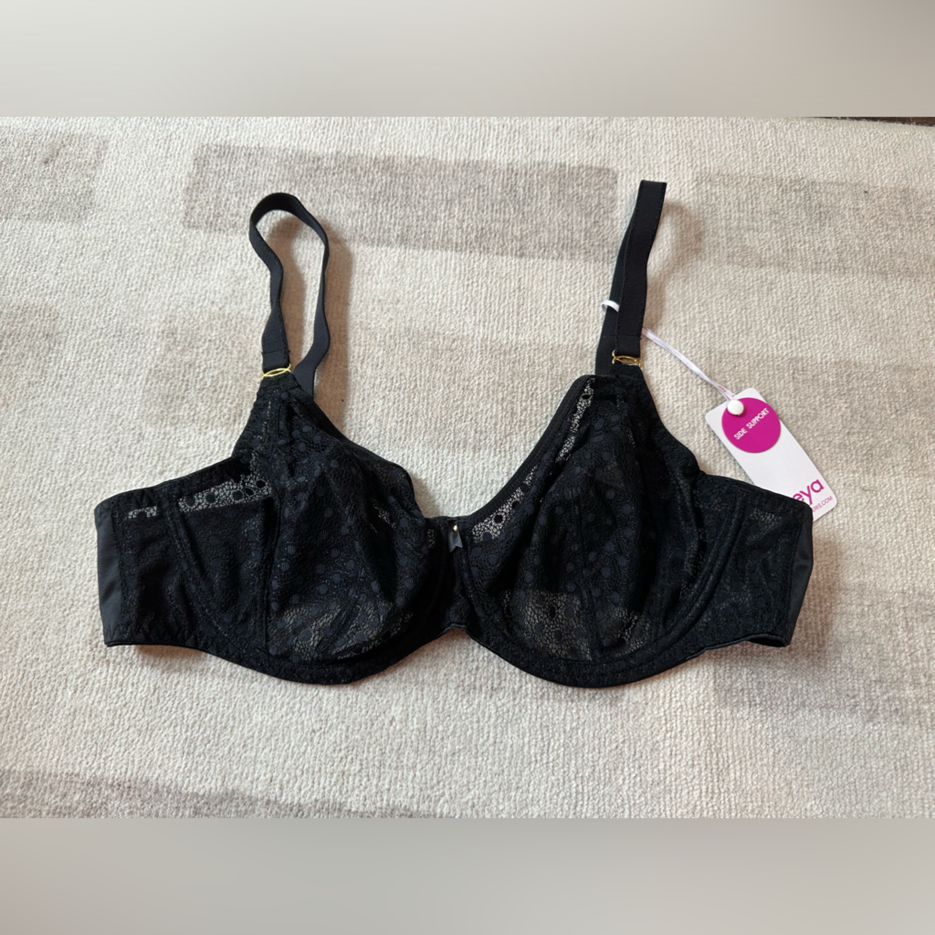 Freya Starlight Side Support Balcony Bra Black Nwt (Size 38d)